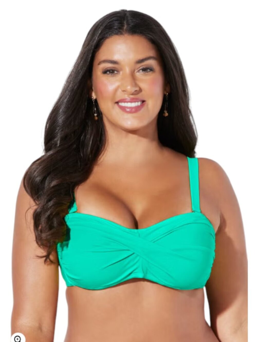 NWT Swimsuits For All Aquamarine (Bali) Twist Front Bandeau Bikini Top - Size 10